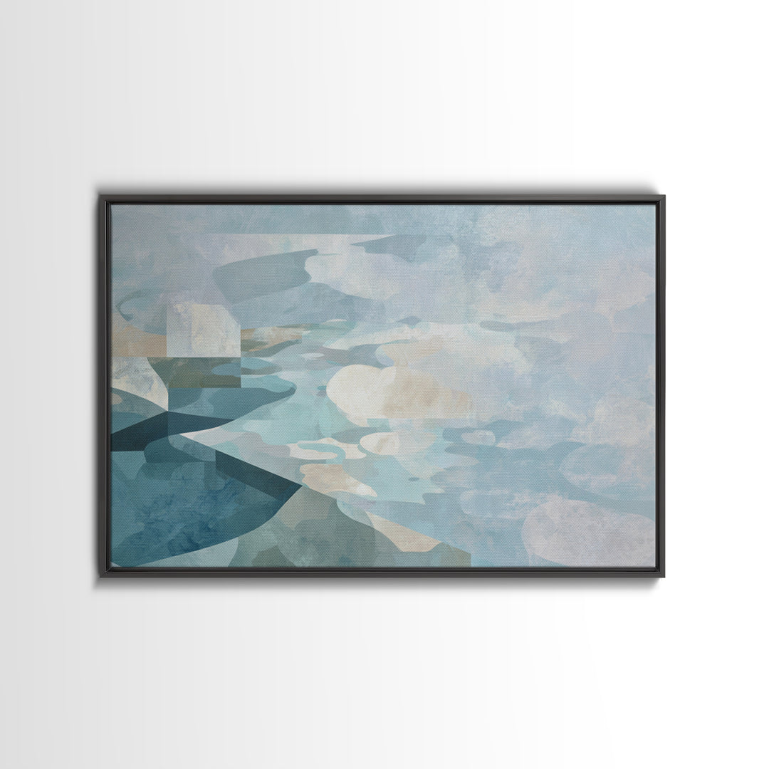 Clean Geometric Art Framed Canvas Print, Dental Office Art, Motivational Poster, Office Decor, Abstract Art, Calm, DOA-3x2-60