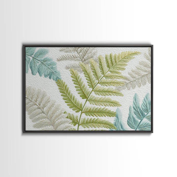 Botanical Fern Study Framed Canvas Print, Dental Office Art, Room Decor, Office Decor, Fine Art, Calm, Minimalist Wall Art, DOA-3x2-71