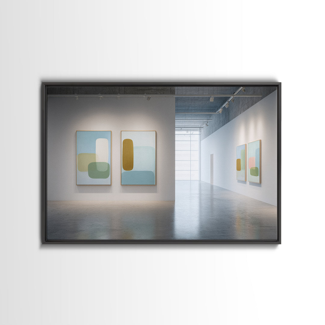Simple Rainbow Pastel Shapes for Children Canvas Print, Dental Office Art, Room Decor Aesthetic, Office Decor, Fine Art, Calm, DOA-3x2-73