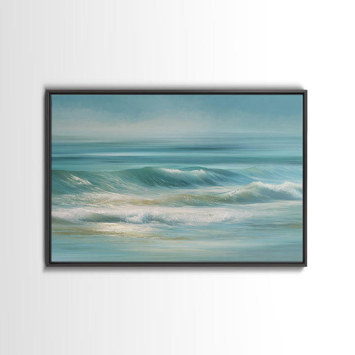 Calming Abstract Ocean Waves Framed Canvas Print, Dental Office Art, Dental Hygiene, Office Decor, Calm, Medical Office Art, DOA-3x2-77