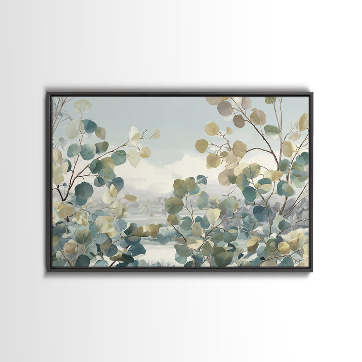 Soft Botanical Eucalyptus Print for Clean Atmosphere Canvas Print, Dental Office Art, Printable Wall Art, Office Decor, Calm, DOA-3x2-79