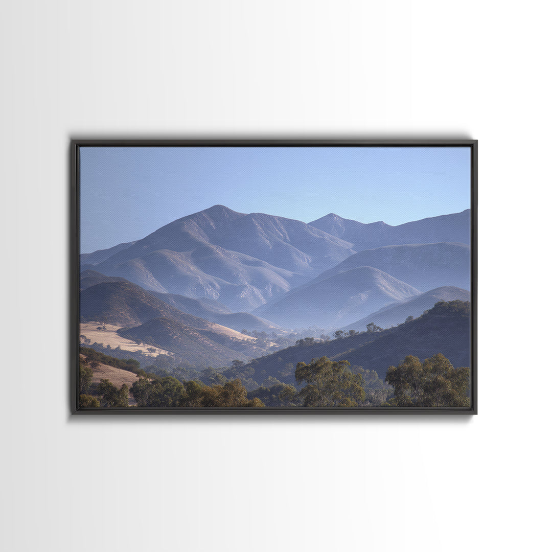 Gentle Mountain Landscape Framed Canvas Print, Dental Office Art, Dental Hygiene, Office Decor, Watercolor Art, Calm, DOA-3x2-80