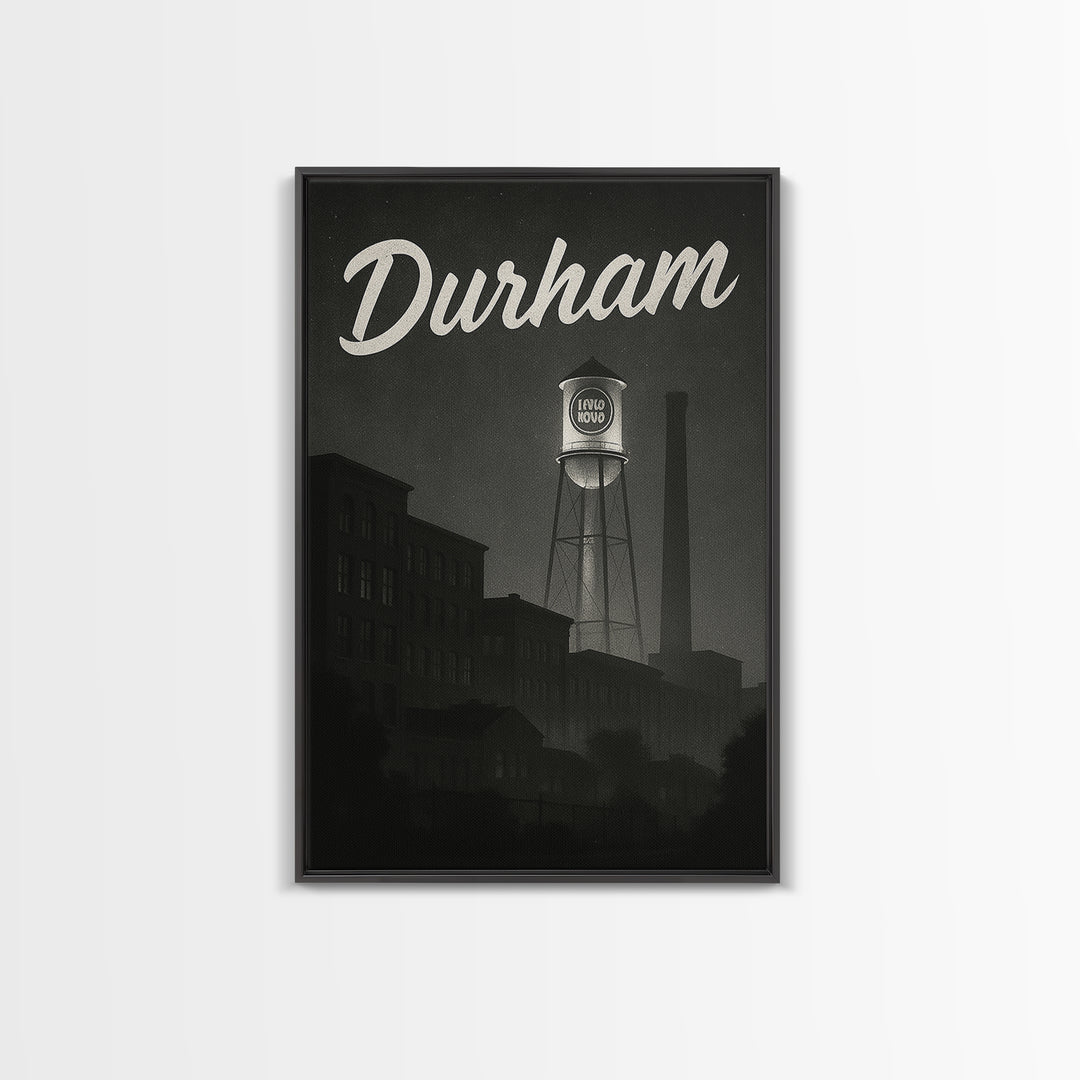 Durham Travel Poster, Canvas Print, Black And White Travel Art, Durham Poster Print, City Art Print, Living Room Wall Art, Poster Print