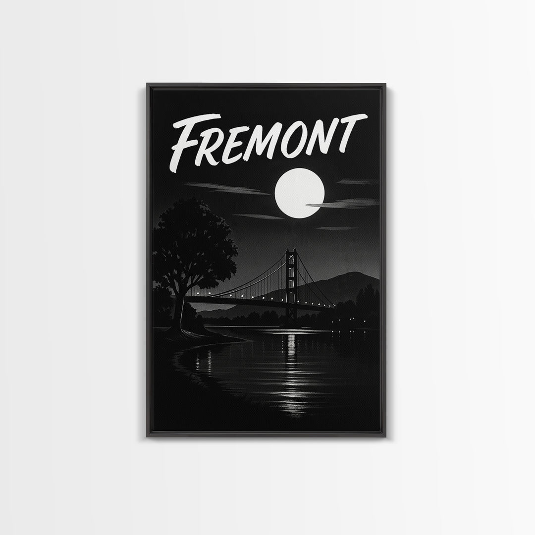 Fremont Travel Poster, Canvas Print, Black And White Travel Art, Fremont Wall Art, Gift For Travelers, City Art Print, Modern Wall Decor
