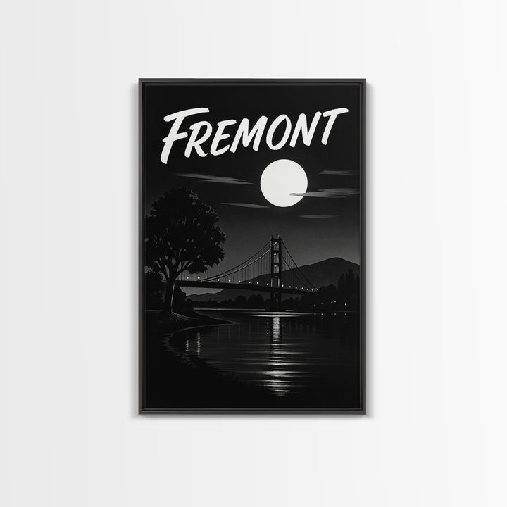 Fremont Travel Poster, Canvas Print, Black And White Travel Art, Fremont Wall Art, Gift For Travelers, City Art Print, Modern Wall Decor