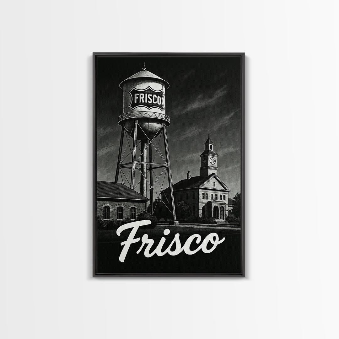 Frisco Travel Poster, Canvas Print, Night Street Poster Art, Frisco Art Print, Living Room Wall Art, Travel Poster Art, Eclectic Wall Decor