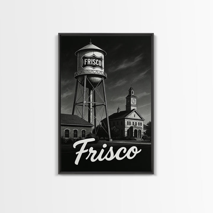 Frisco Travel Poster, Canvas Print, Night Street Poster Art, Frisco Art Print, Living Room Wall Art, Travel Poster Art, Eclectic Wall Decor