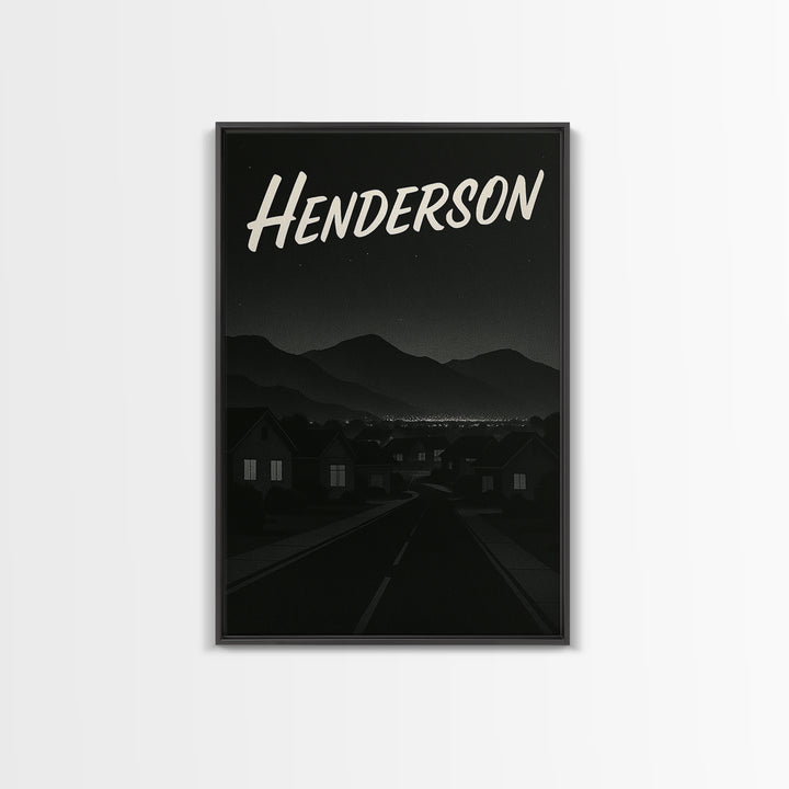 Henderson Nevada Travel Poster, Canvas Print, Black And White Travel Art, Henderson City Art, City Travel Prints, Watercolor Cityscape