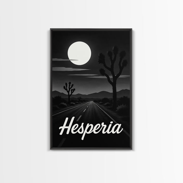 Hesperia Travel Poster, Framed Canvas Print, Vintage Noir Poster Art, Hesperia Poster Print, Travel Poster Set, Vintage City Art