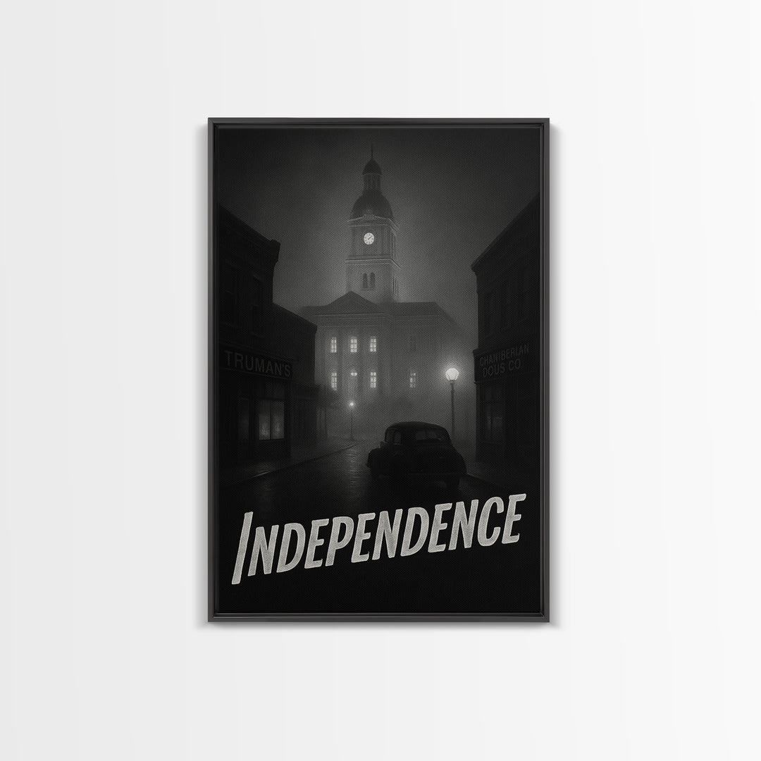 Independence Missouri Travel Poster, Canvas Print, Vintage Noir Poster Art, Independence City Art, Travel Art Print, Art Print