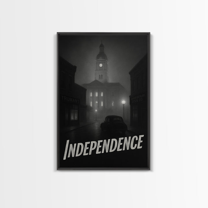 Independence Missouri Travel Poster, Canvas Print, Vintage Noir Poster Art, Independence City Art, Travel Art Print, Art Print