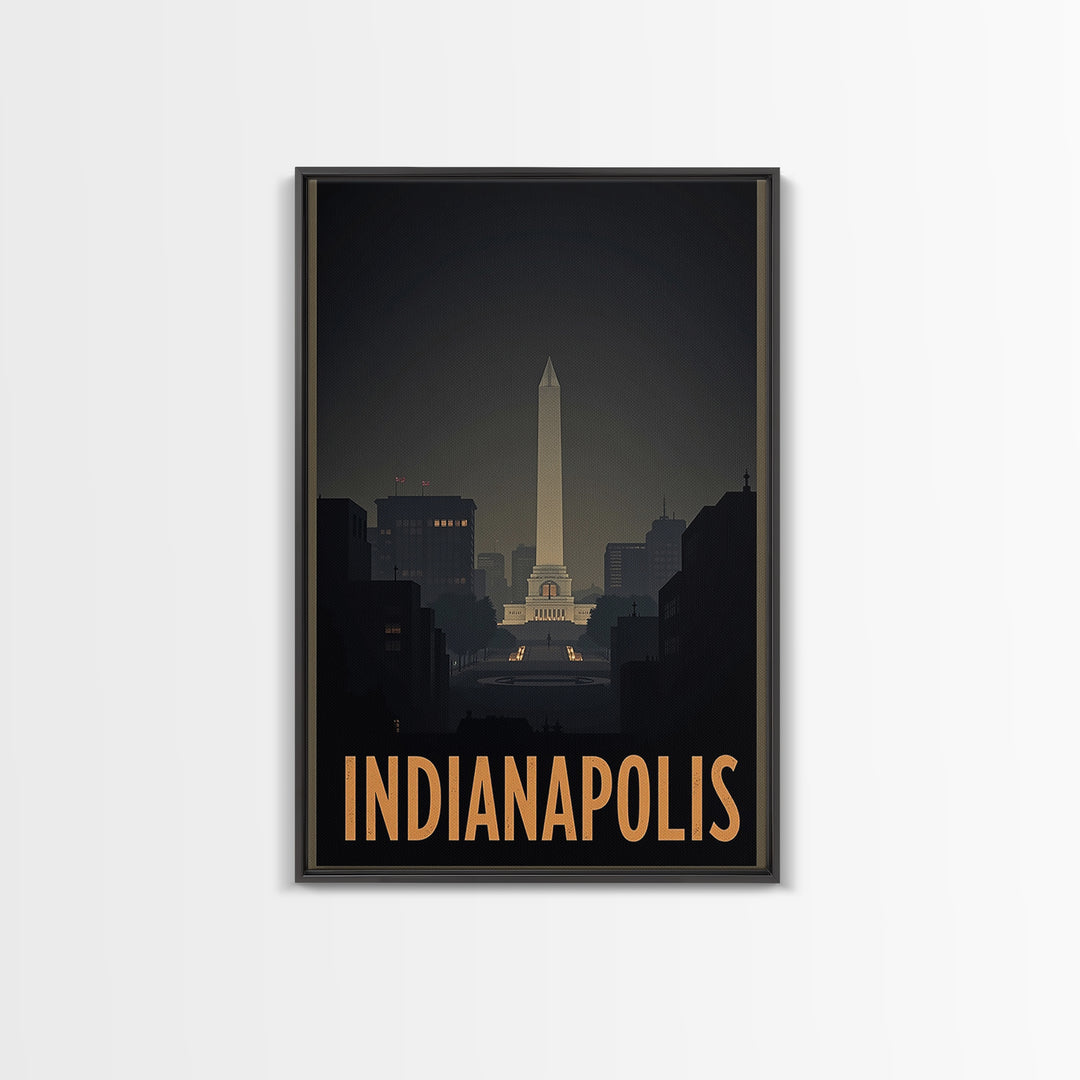 Indianapolis Indiana Travel Poster, Canvas Print, Black And White Travel Art, Indianapolis City Art, Vintage City Art, Travel Poster Set