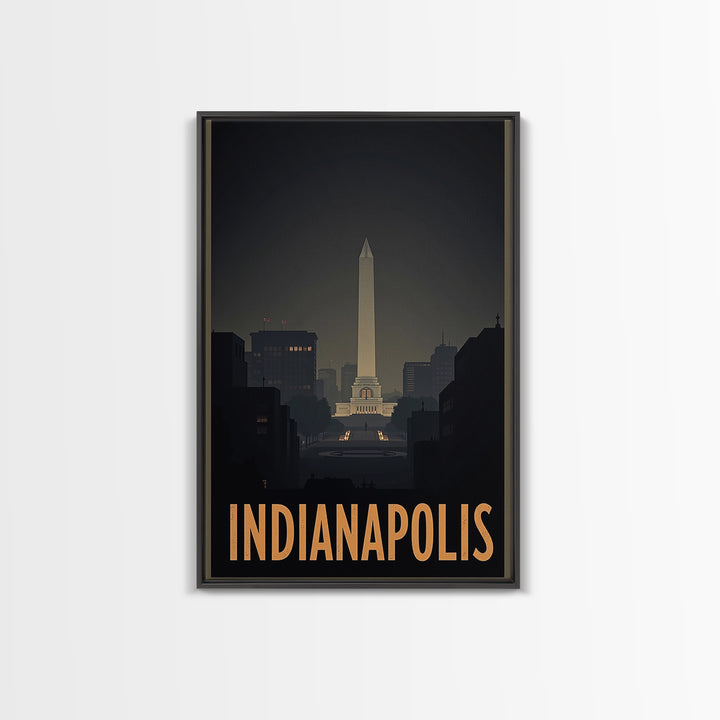Indianapolis Indiana Travel Poster, Canvas Print, Black And White Travel Art, Indianapolis City Art, Vintage City Art, Travel Poster Set