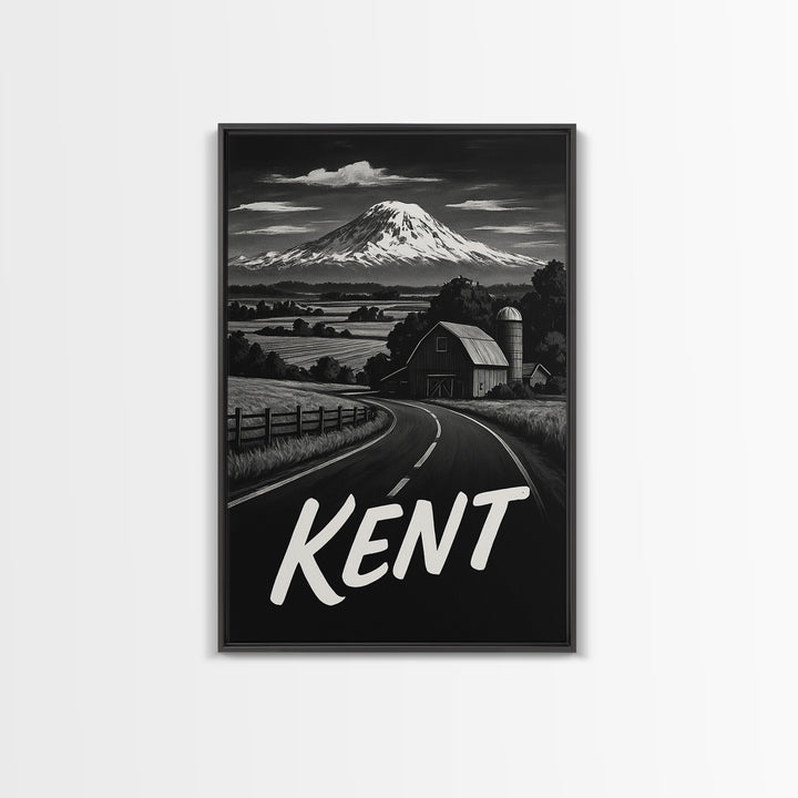 Kent Travel Poster, Canvas Print, Black And White Travel Art, Kent Art Print, Fine Art Print, Travel Art Print, Vintage Travel Art