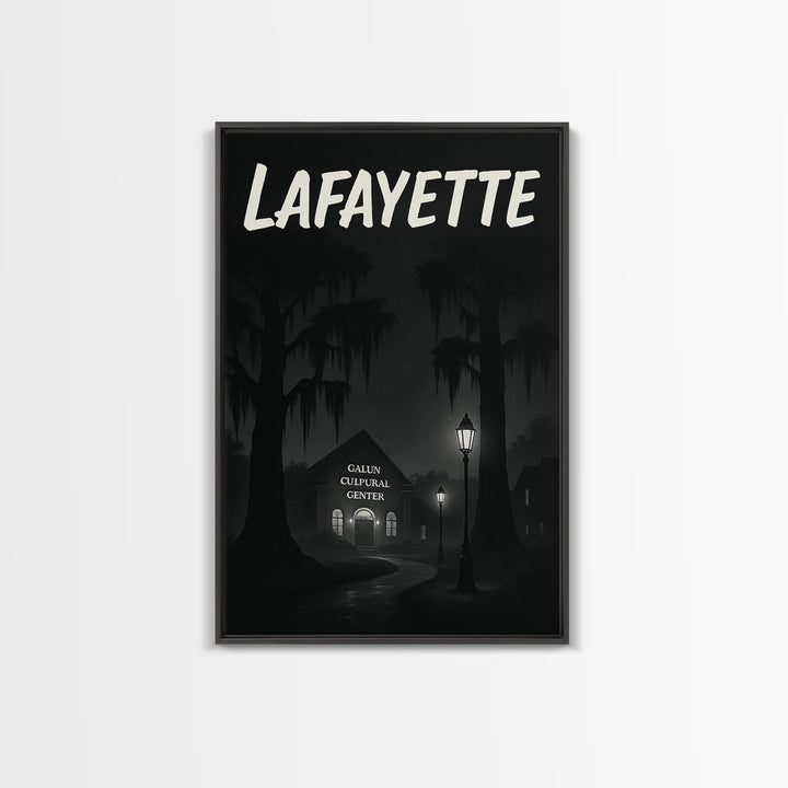 Lafayette Louisiana Travel Poster, Canvas Print, Night Street Poster Art, Lafayette City Art, Travel Poster Set, City Poster, Art Print