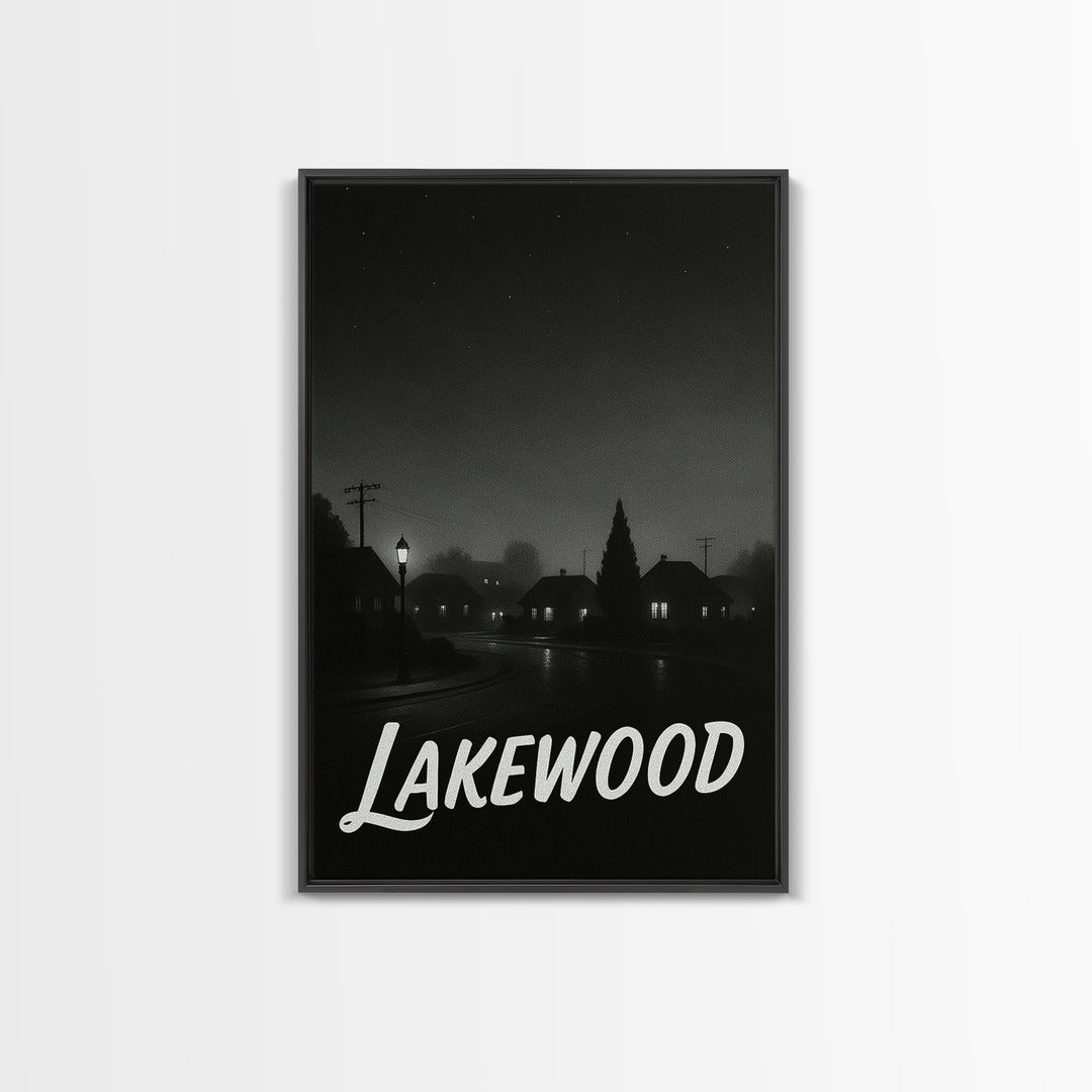 Lakewood Colorado Travel Poster, Canvas Print, Black And White Travel Art, Lakewood Art Print, Gift For Travelers, Travel Wall Art