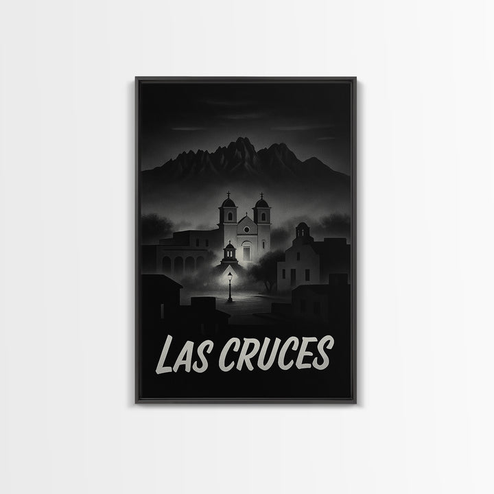 Las Cruces New Mexico Travel Poster, Canvas Print, Black And White Travel Art, Las Cruces Art Print, Travel Print, Vintage Travel Art