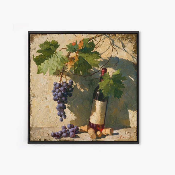 Botanical Grapevine with Leaves and Fruit Canvas Print, Dining Room Art, Bedroom Wall Art, Dining Room Decor, Dining, DRA-1x1-21