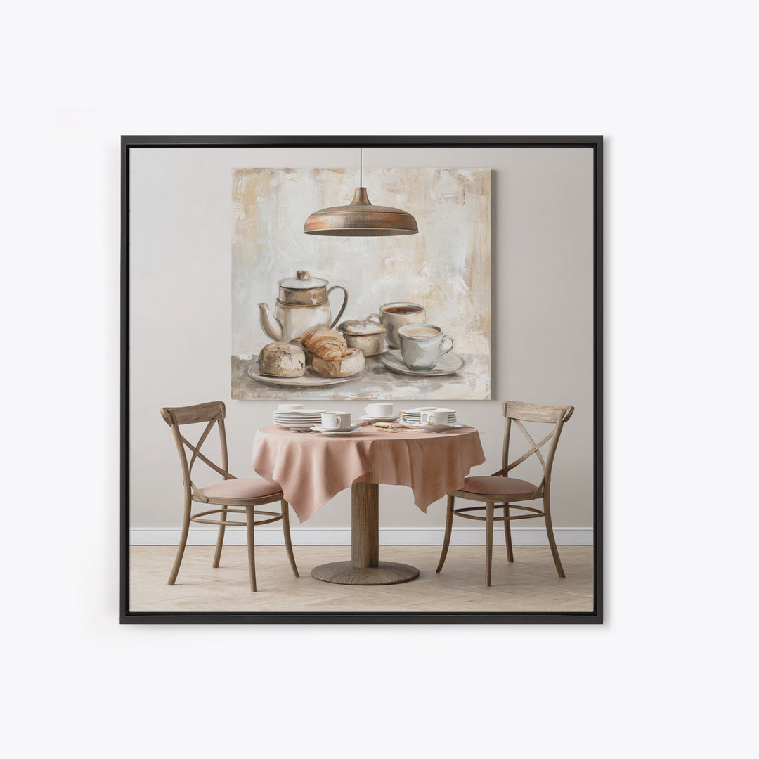 French Bistro Food Illustration Without Text Canvas Print, Dining Room Art, Set of 3 Prints, Dining Room Decor, Dining, DRA-1x1-34