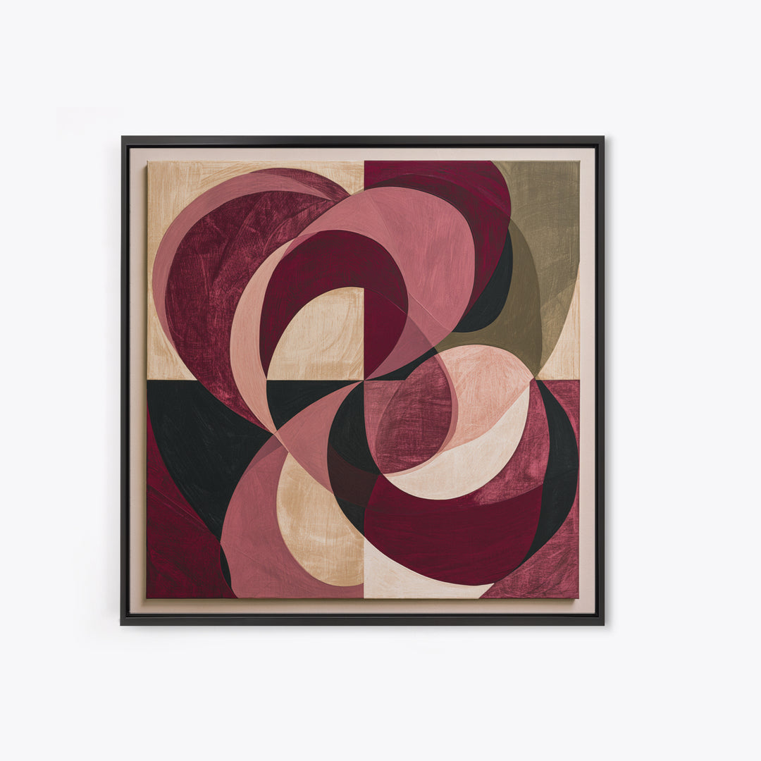 Abstract Red Wine Swirl Framed Canvas Print, Dining Room Art, Modern Wall Art, Dining Room Decor, Dining, Gallery Decor, DRA-1x1-42