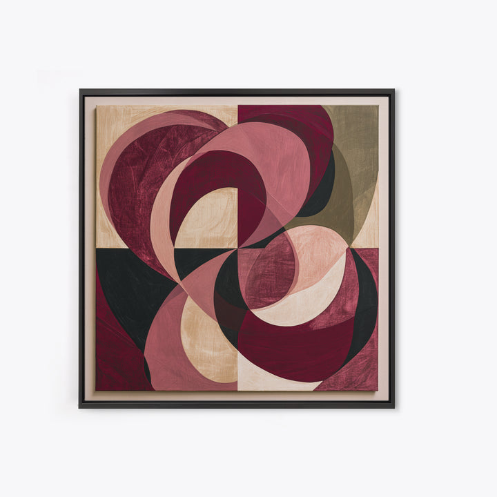 Abstract Red Wine Swirl Framed Canvas Print, Dining Room Art, Modern Wall Art, Dining Room Decor, Dining, Gallery Decor, DRA-1x1-42