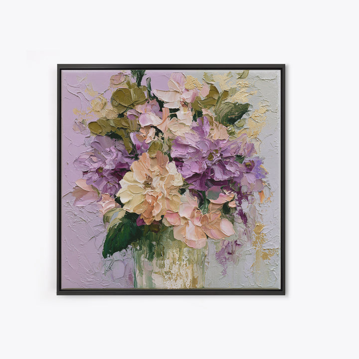 Large Expressive Flower Vase Framed Canvas Print, Dining Room Art, Home Decor, Dining Room Decor, Oil Painting, Dining, DRA-1x1-48