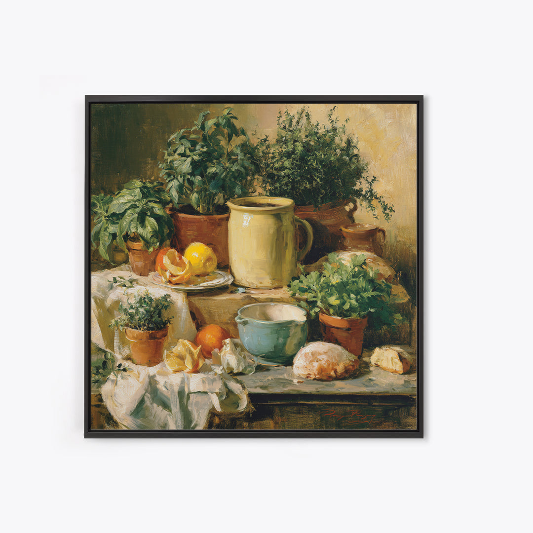 Modern Kitchen Herbs Canvas Print, Dining Room Art, Fine Art Print, Dining Room Decor, Fine Art, Dining, Fall Decor, DRA-1x1-81