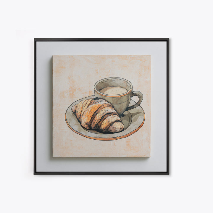 French Bistro Food Illustration Without Text Canvas Print, Dining Room Art, Trendy Wall Art, Dining Room Decor, Oil Painting, DRA-1x1-82