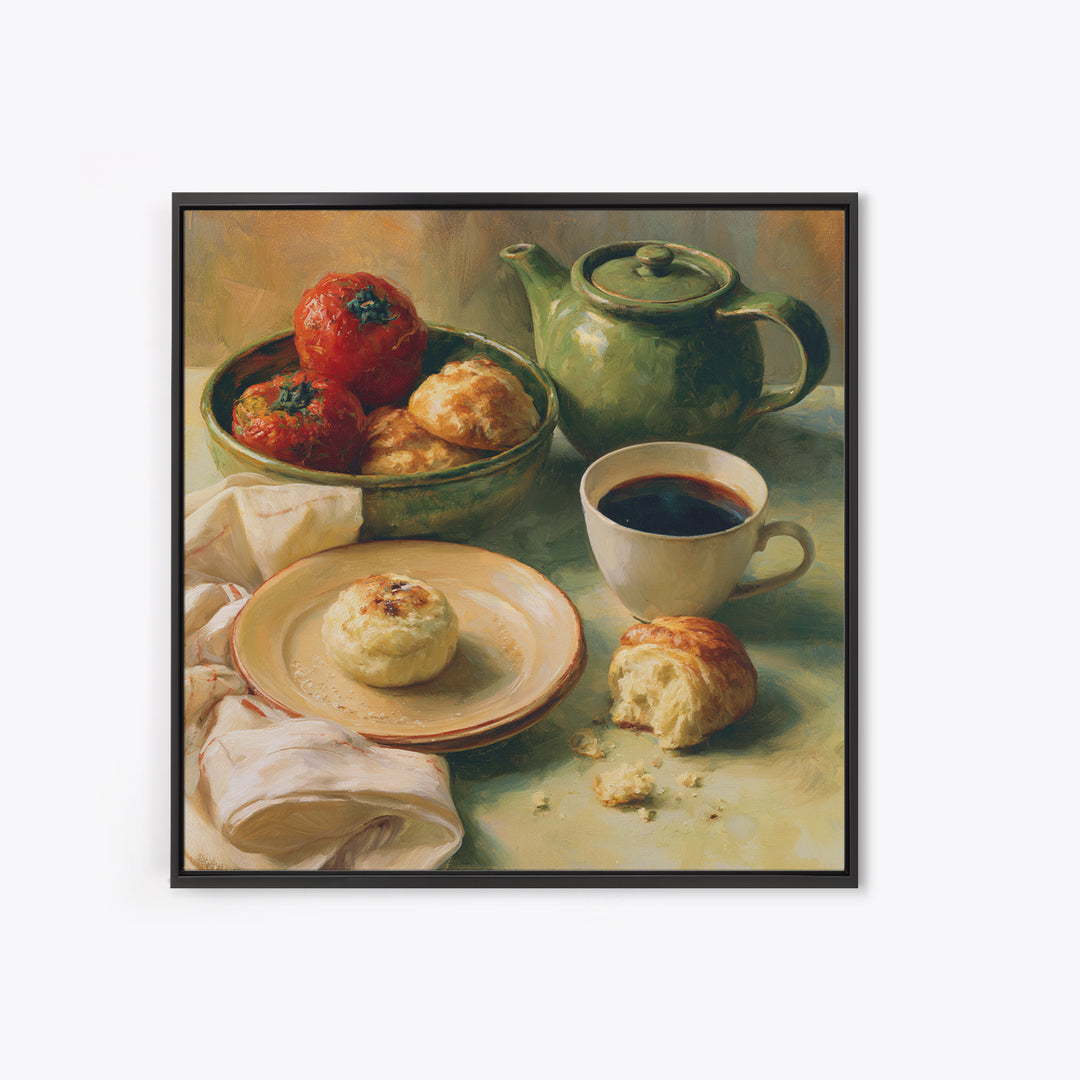 Coffee and Pastry Scene for Breakfast Nook Canvas Print, Dining Room Art, Food Art, Dining Room Decor, Fine Art, Dining, DRA-1x1-86