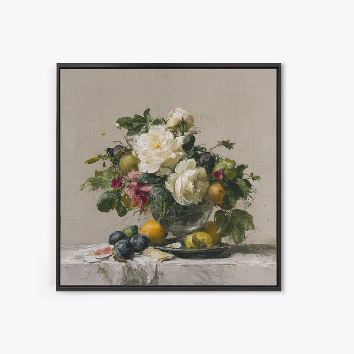 Classic Dutch Feast Arrangement Canvas Print, Dining Room Art, Fine Art Print, Dining Room Decor, Fine Art, Dining, Fall Decor, DRA-1x1-91