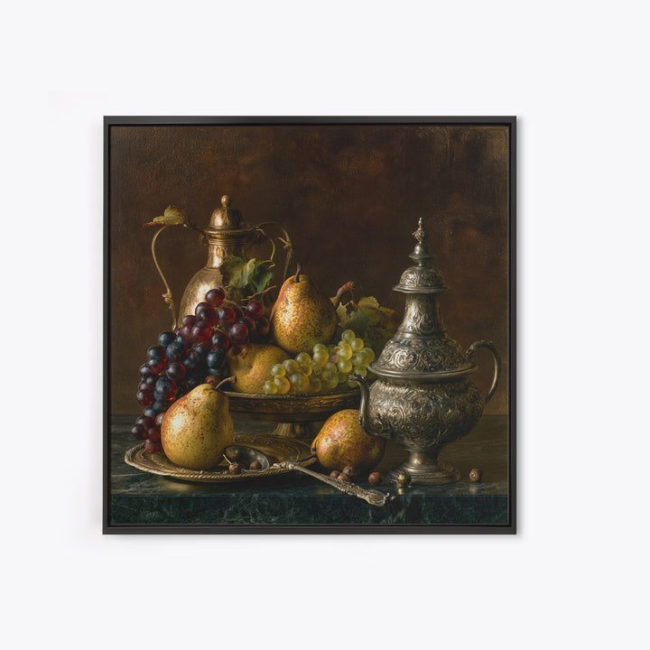 Classical Fruit Still Life Canvas Print, Dining Room Art, Luxury Decor, Dining Room Decor, Oil Painting, Dining, DRA-1x1-97