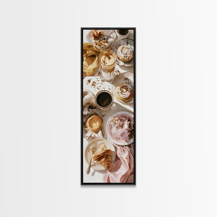 Coffee and Pastry Scene for Breakfast Nook Canvas Print, Dining Room Art, Modern Wall Art, Dining Room Decor, Fine Art, Dining, DRA-1x3-26
