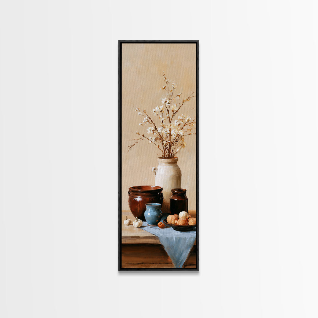 Sunlit Farmhouse Table Objects Without Room View Canvas Print, Dining Room Art, Bedroom Wall Art, Dining Room Decor, Dining, DRA-1x3-5