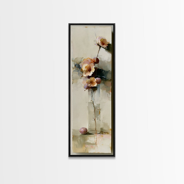 Peach and Plum Still Life Canvas Print, Dining Room Art, Contemporary Art, Dining Room Decor, Fine Art, Dining, Digital Print, DRA-1x3-56