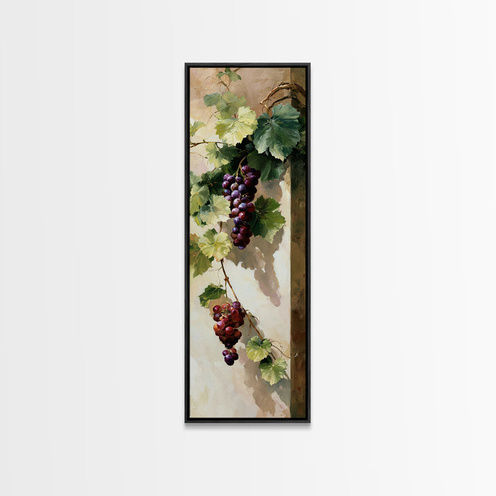 Botanical Grapevine with Leaves and Fruit Canvas Print, Dining Room Art, Kitchen Prints, Dining Room Decor, Fine Art, Dining, DRA-1x3-57