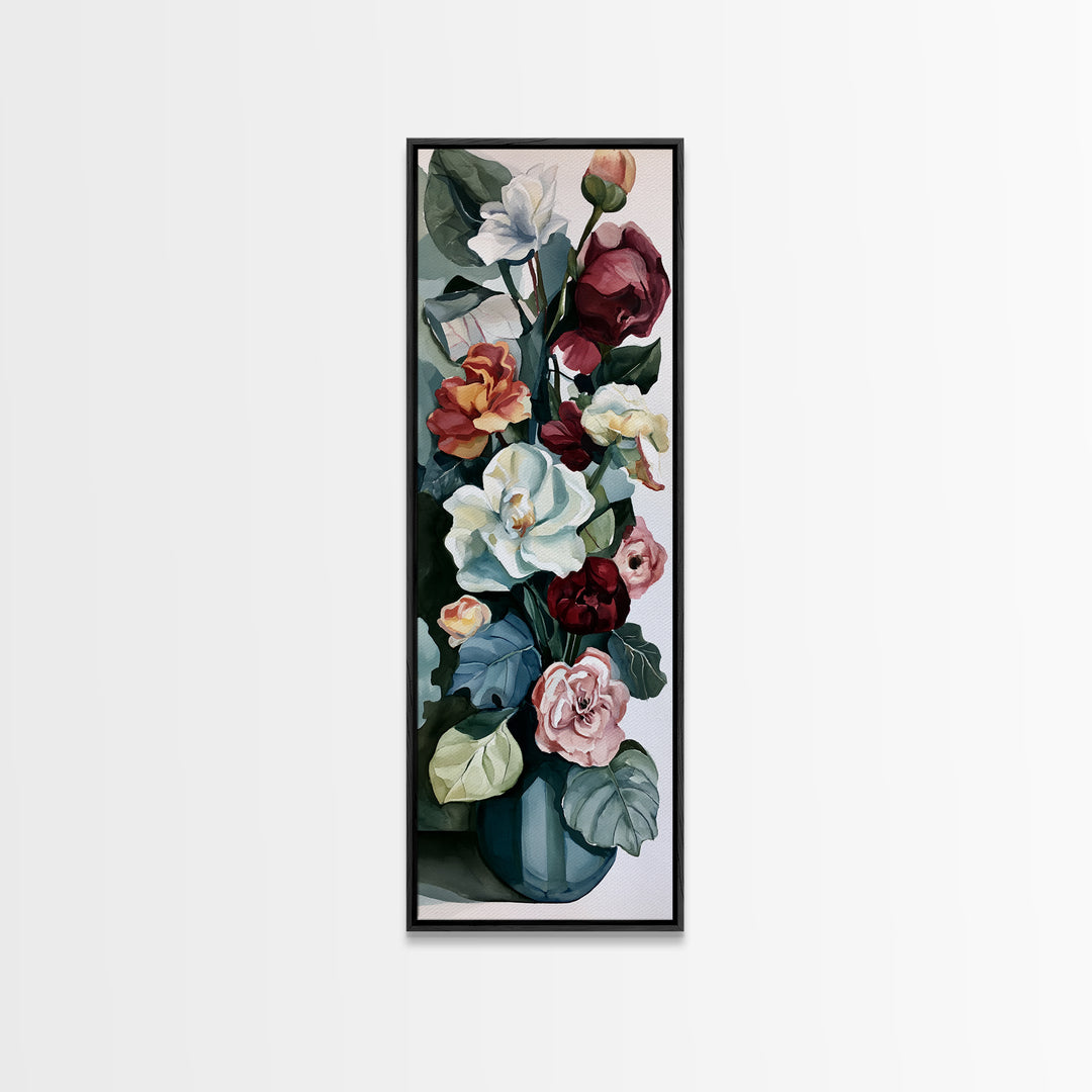 Large Expressive Flower Vase Canvas Print, Dining Room Art, Art Print, Dining Room Decor, Fine Art, Dining, Abstract Art, DRA-1x3-60
