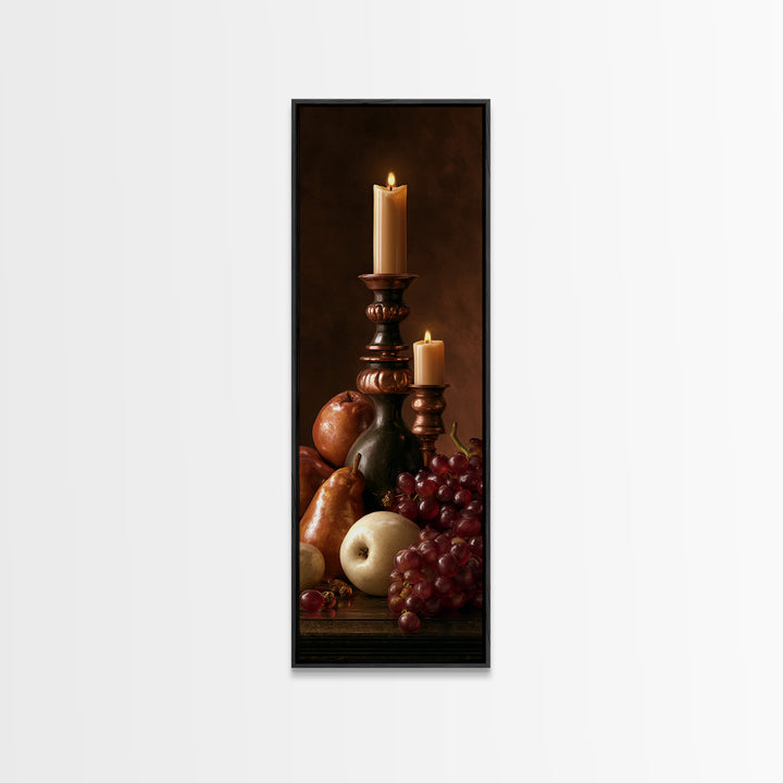 Classical Fruit Still Life Framed Canvas Print, Dining Room Art, Modern Decor, Dining Room Decor, Fine Art, Dining, Home Decor, DRA-1x3-61