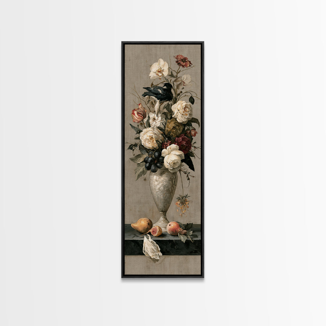 Classic Dutch Feast Arrangement Framed Canvas Print, Dining Room Art, Canvas Wall Art, Dining Room Decor, Fine Art, Dining, DRA-1x3-79
