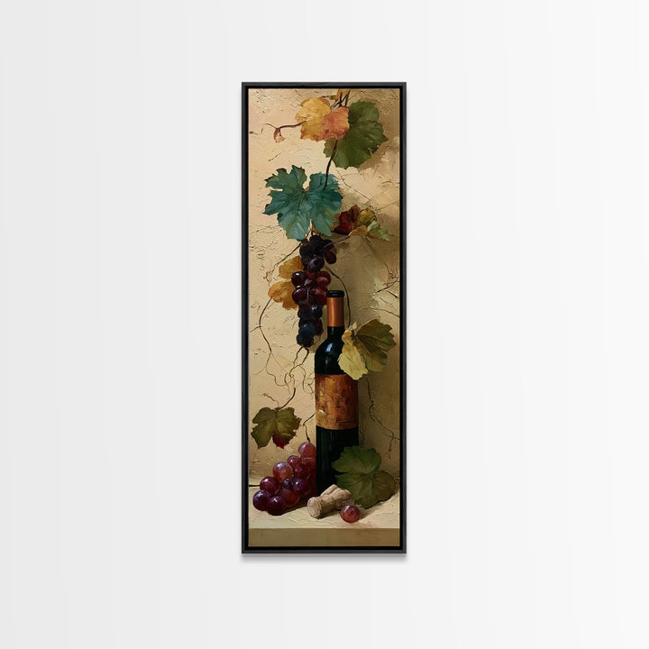 Botanical Grapevine with Leaves and Fruit Canvas Print, Dining Room Art, Large Wall Art, Dining Room Decor, Fine Art, Dining, DRA-1x3-81
