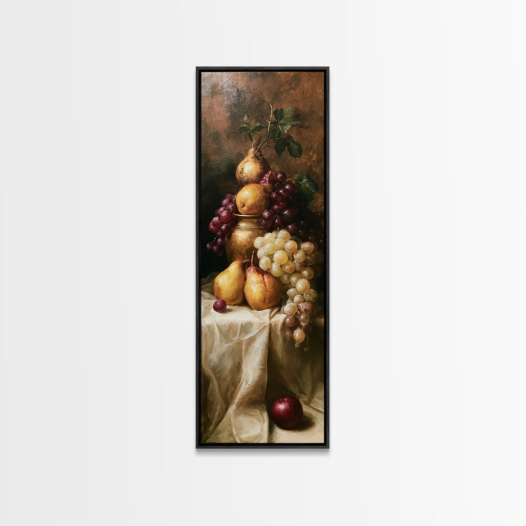 Classical Fruit Still Life Canvas Print, Dining Room Art, Art Print, Dining Room Decor, Fine Art, Dining, Abstract Art, DRA-1x3-85