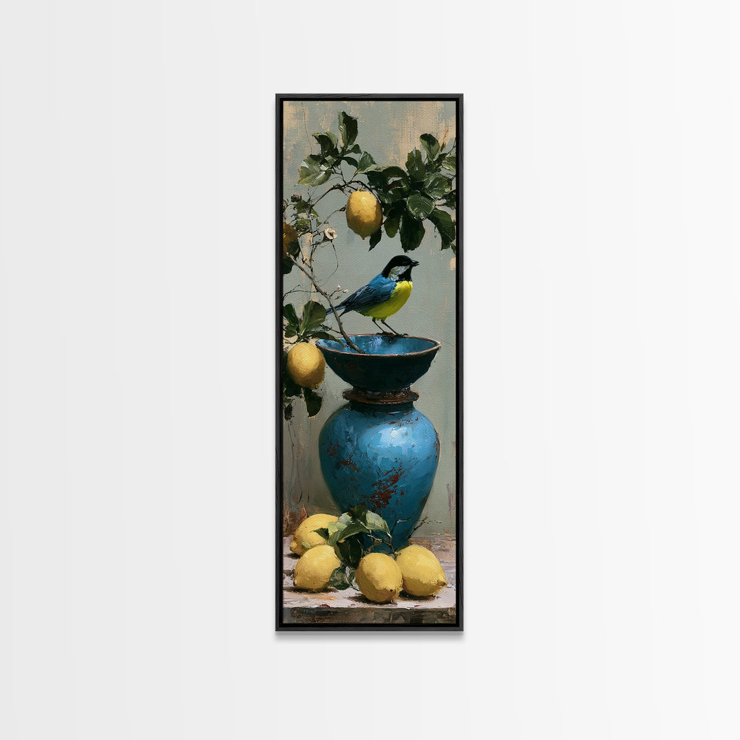Italian Lemon Branch Canvas Print, Dining Room Art, Printable Art, Dining Room Decor, Watercolor Art, Dining, Coastal Wall Art, DRA-1x3-89