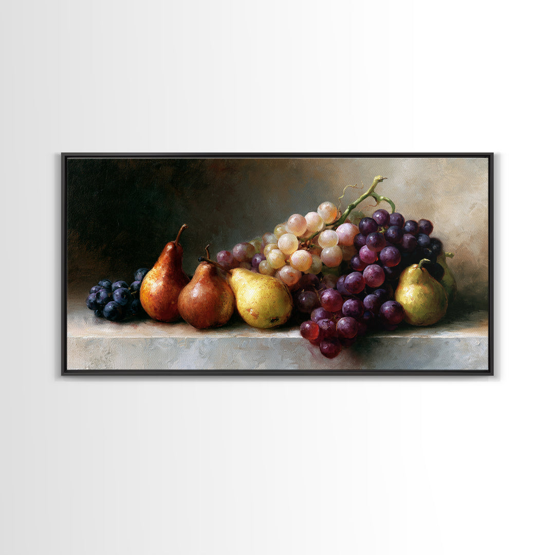 Classical Fruit Still Life Canvas Print, Dining Room Art, Luxury Decor, Dining Room Decor, Oil Painting, Dining, DRA-2x1-21