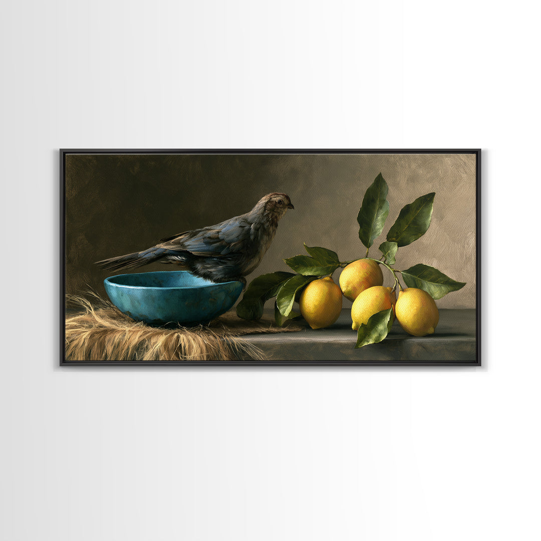Italian Lemon Branch Canvas Print, Dining Room Art, Wall Art, Dining Room Decor, Watercolor Art, Dining, Printable Art, DRA-2x1-49