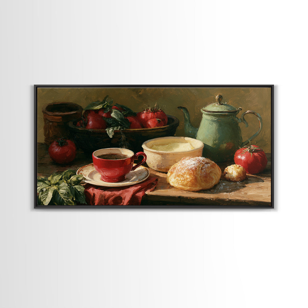 Coffee and Pastry Scene for Breakfast Nook Canvas Print, Dining Room Art, Room Decor, Dining Room Decor, Fine Art, Dining, DRA-2x1-58