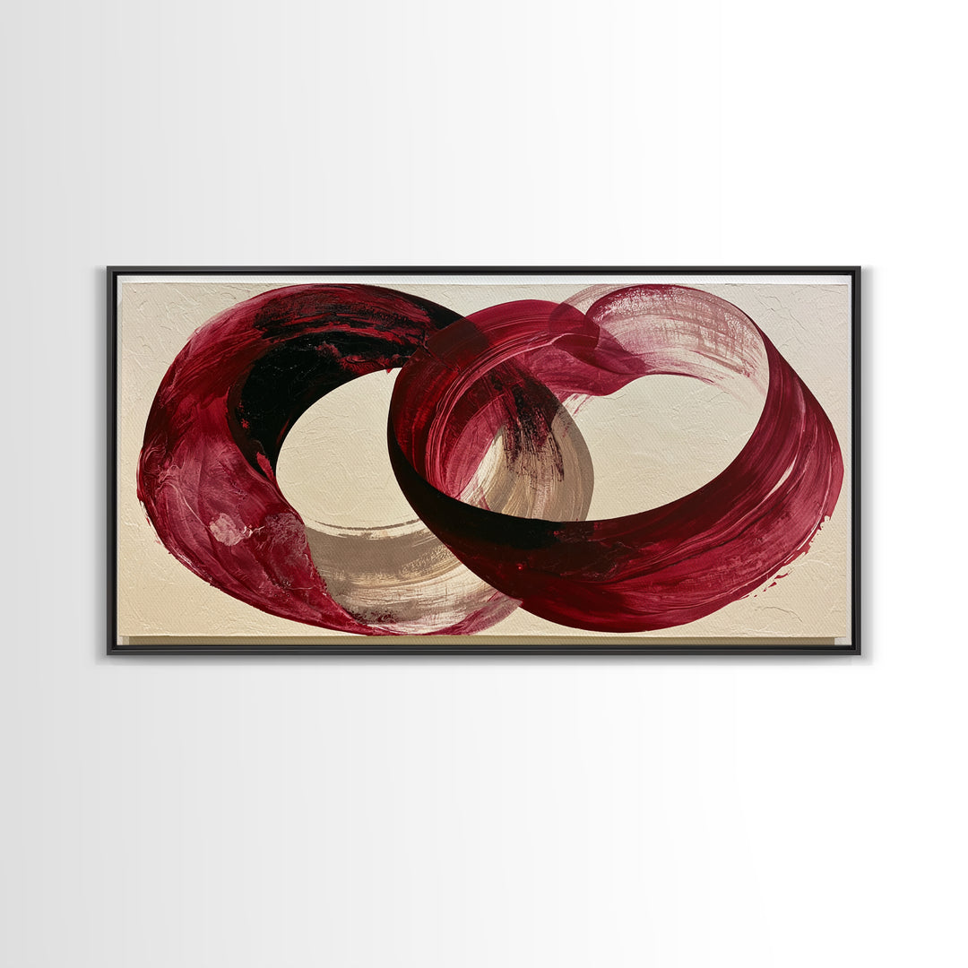 Abstract Red Wine Swirl Canvas Print, Dining Room Art, Statement Artwork, Dining Room Decor, Abstract Art, Dining, DRA-2x1-62
