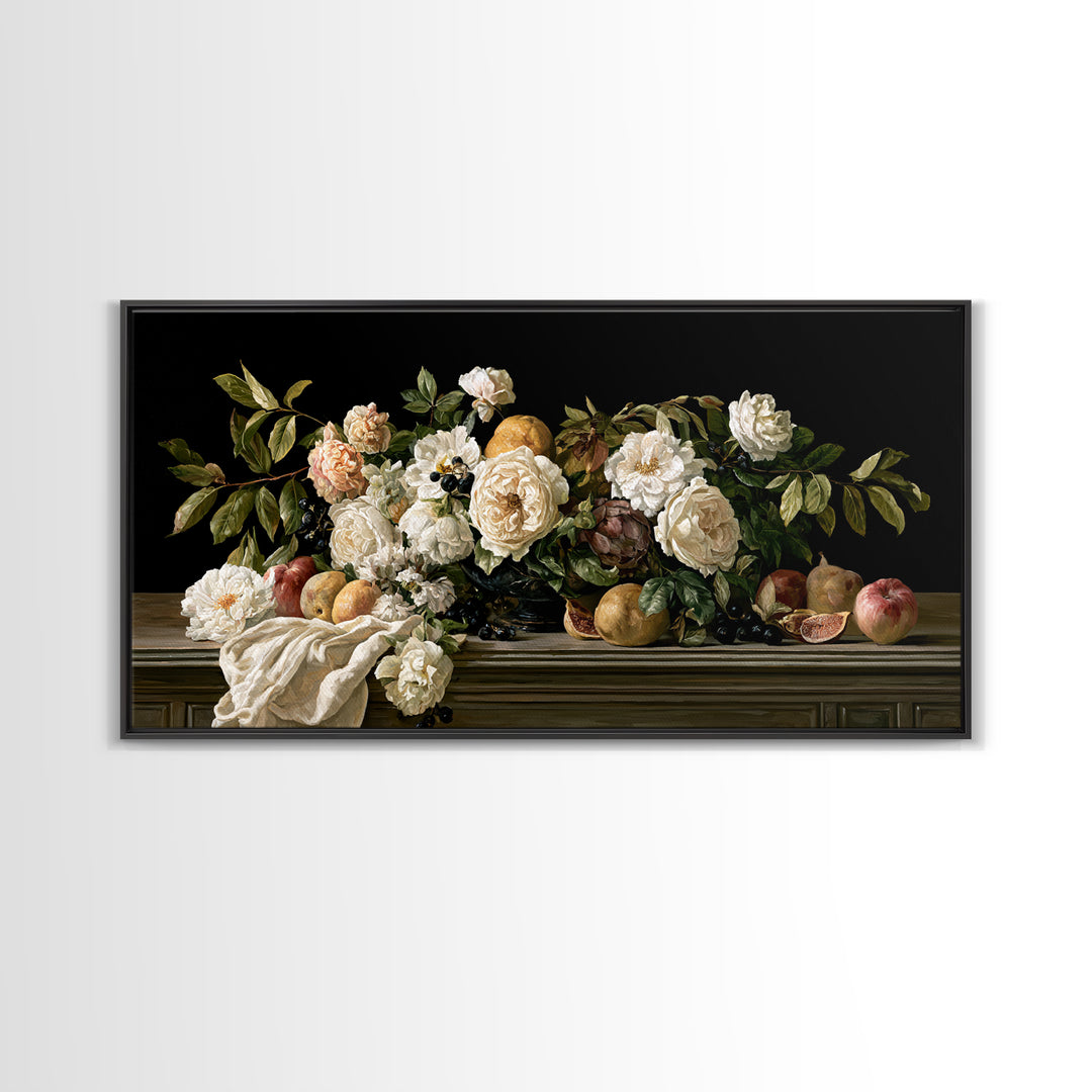 Classic Dutch Feast Arrangement Canvas Print, Dining Room Art, Printable Art, Dining Room Decor, Dining, Coastal Wall Art, DRA-2x1-63