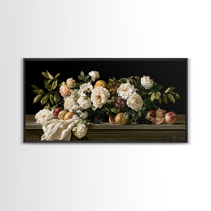 Classic Dutch Feast Arrangement Canvas Print, Dining Room Art, Printable Art, Dining Room Decor, Dining, Coastal Wall Art, DRA-2x1-63