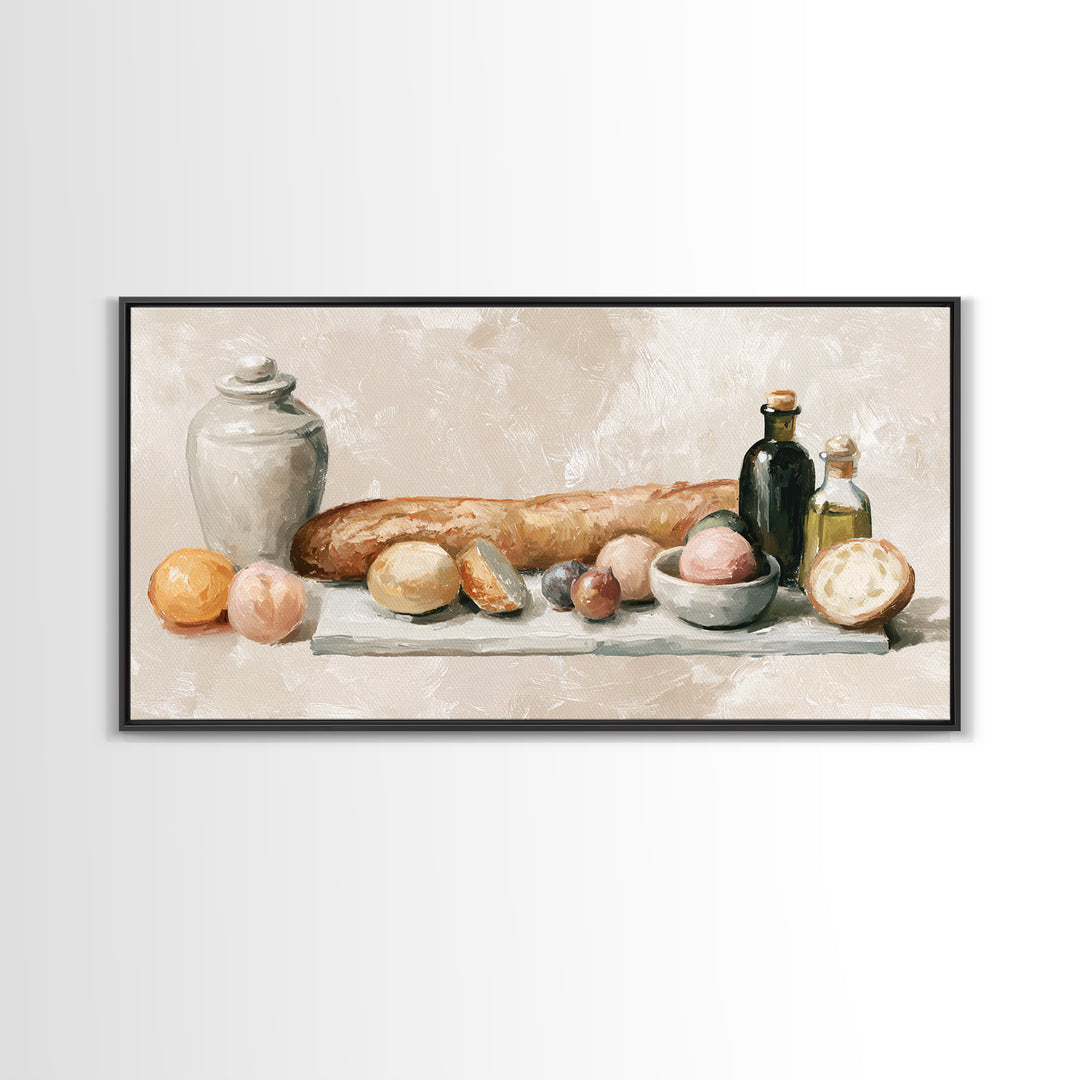 French Bistro Food Illustration Without Text Canvas Print, Dining Room Art, Art Print, Dining Room Decor, Fine Art, Dining, DRA-2x1-78