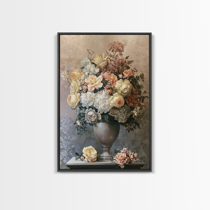 Classic Dutch Feast Arrangement Framed Canvas Print, Dining Room Art, Watercolor Painting, Dining Room Decor, Fine Art, Dining, DRA-2x3-3