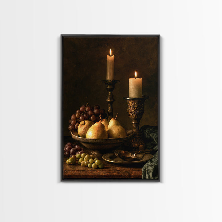 Classical Fruit Still Life Framed Canvas Print, Dining Room Art, Wall Art, Dining Room Decor, Watercolor Art, Dining, DRA-2x3-33